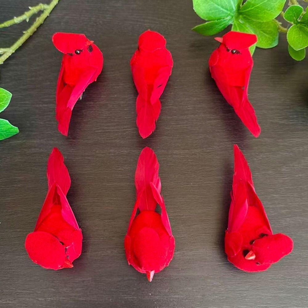 6 Stück Schaumstofftauben Künstliche Vögel DIY Zubehör Künstliches Vogelmodell Gartendekoration