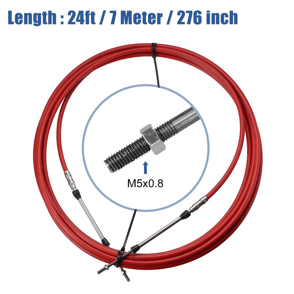 Motoforti 1/2pcs 10ft 13ft 16ft 20ft 24ft Marine Throttle Cable 3300/33C Throttle Shift Remote Control Cable 3M-6M for Yamaha