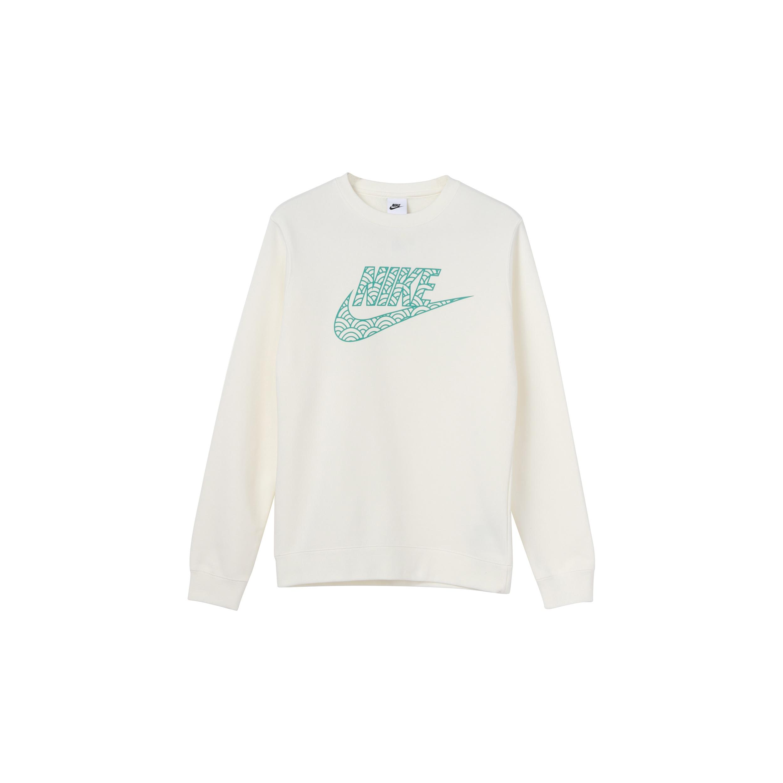 Men s Nike Logo Casual Sports Round Neck Pullover White DR7829-133 XL