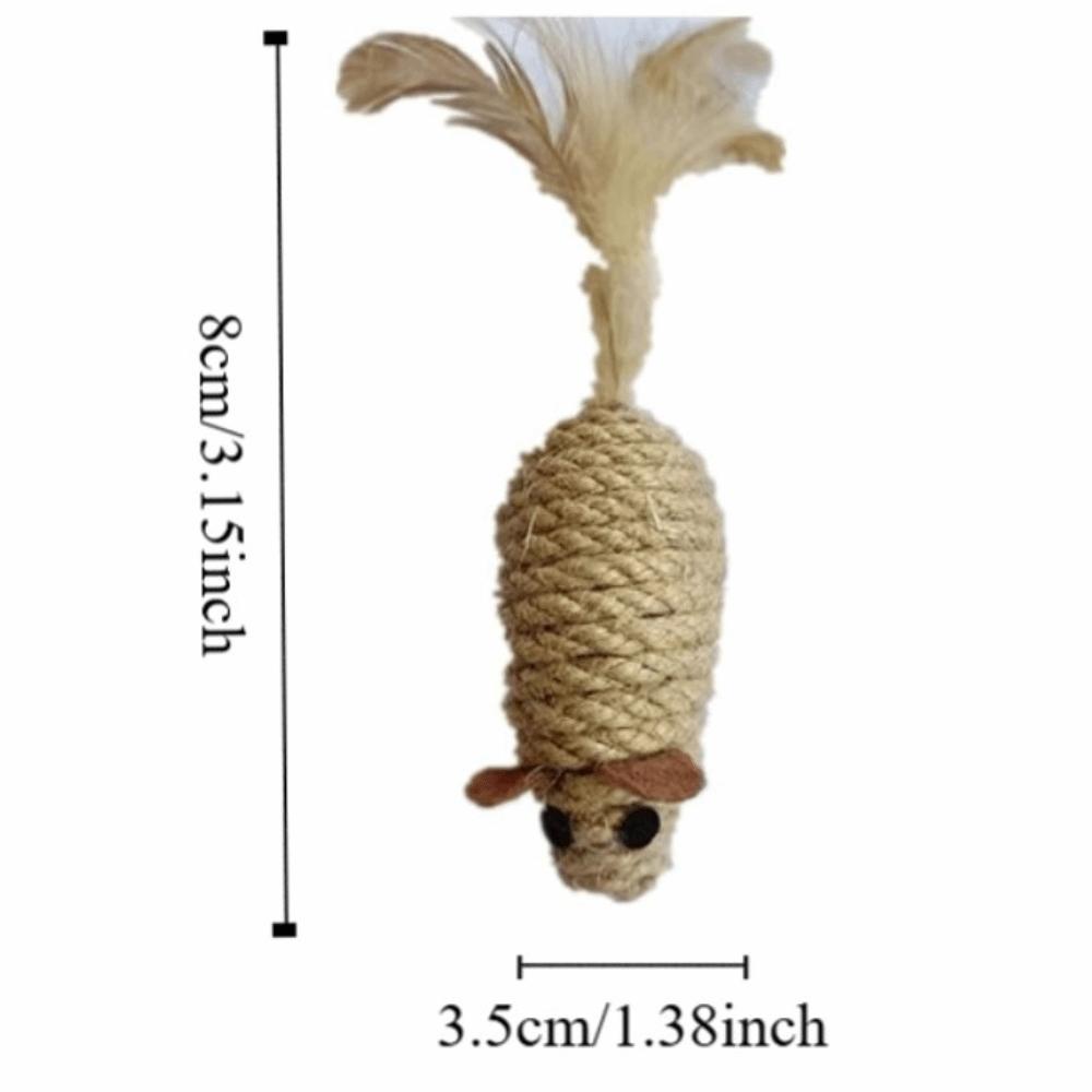 Neue Niedliche Maus Katze Spielzeug Kratzbaum Kauen Langlebiges Katze Maus Spielzeug Natursisal Hühnerfeder Spielzeug Kätzchen Spiel