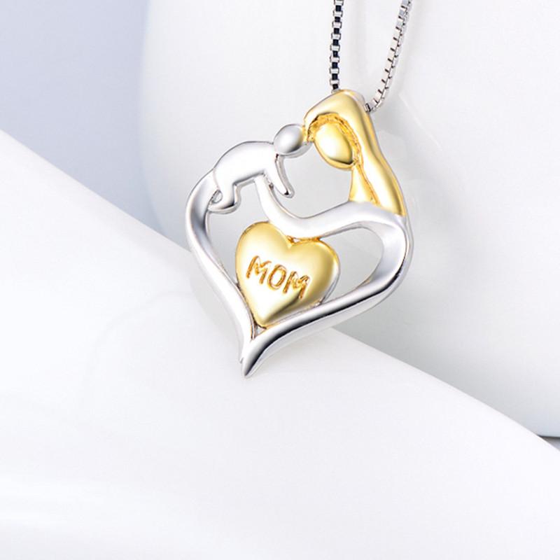 Mother and Child Pendant Heart Charm Pendant Mother Necklace Gift For Mom Mother and Child Heart Necklace