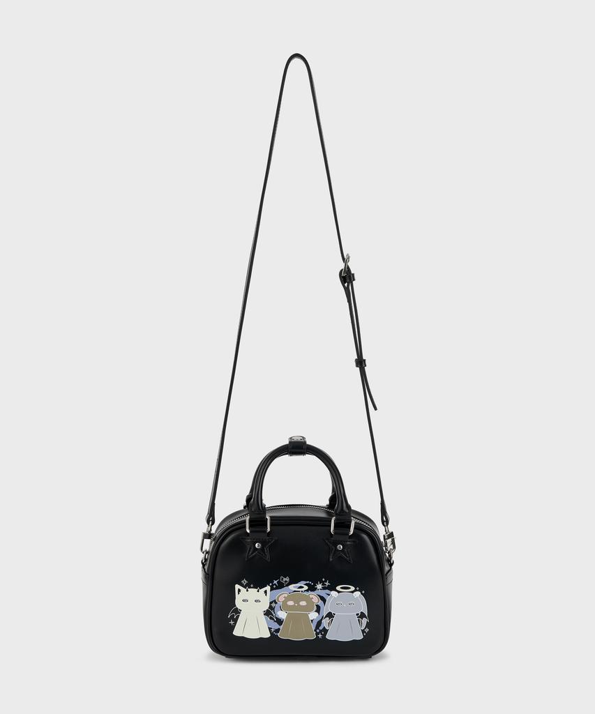 Sunlit Graphic Tote Crossbody Bag (Black)