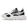 Li-Ning Comfortable Fabric Synthetic Leather Shock Absorbing Non-Slip Wear-Resistant Low-Top Running Shoes Women sneakers Black White ARSS058-3