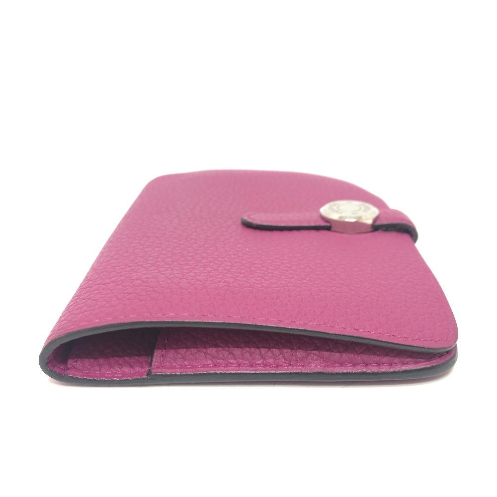 HERMES Dogon Compact Folding Wallet Taurillon Clemence (Estimated) Rose purple