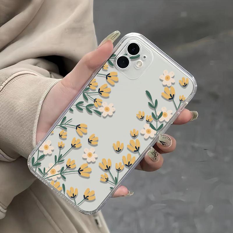Pink Peach Blossoms Phone Case For IPhone 11 12 13 Pro 16 15 Plus 14 17 Pro Max Case 16E 17Air Soft Transparent Cover Case Funda