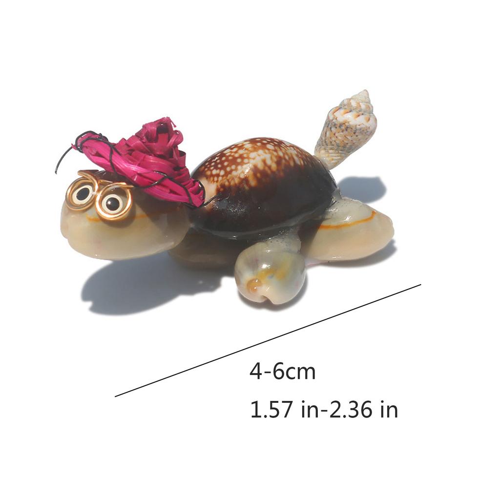 10Pcs Conch Turtles Statue with Colorful Hat Turtles Figure Toy Miniature Turtles Sculpture Desktops Landscape Decors