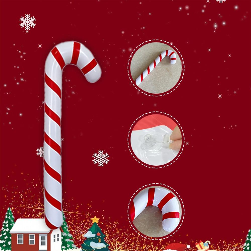 1 Stück PVC aufblasbarer Weihnachtsmann-Stock festlicher aufblasbarer Zuckerstangen-Dekoration bunter Weihnachtsanhänger Schmuck