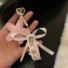 Artistic Ballet Shoe Keychain With Sparkling Star Accent Soft PU Materials Pendant For Women Gift Bag Charm Accessory