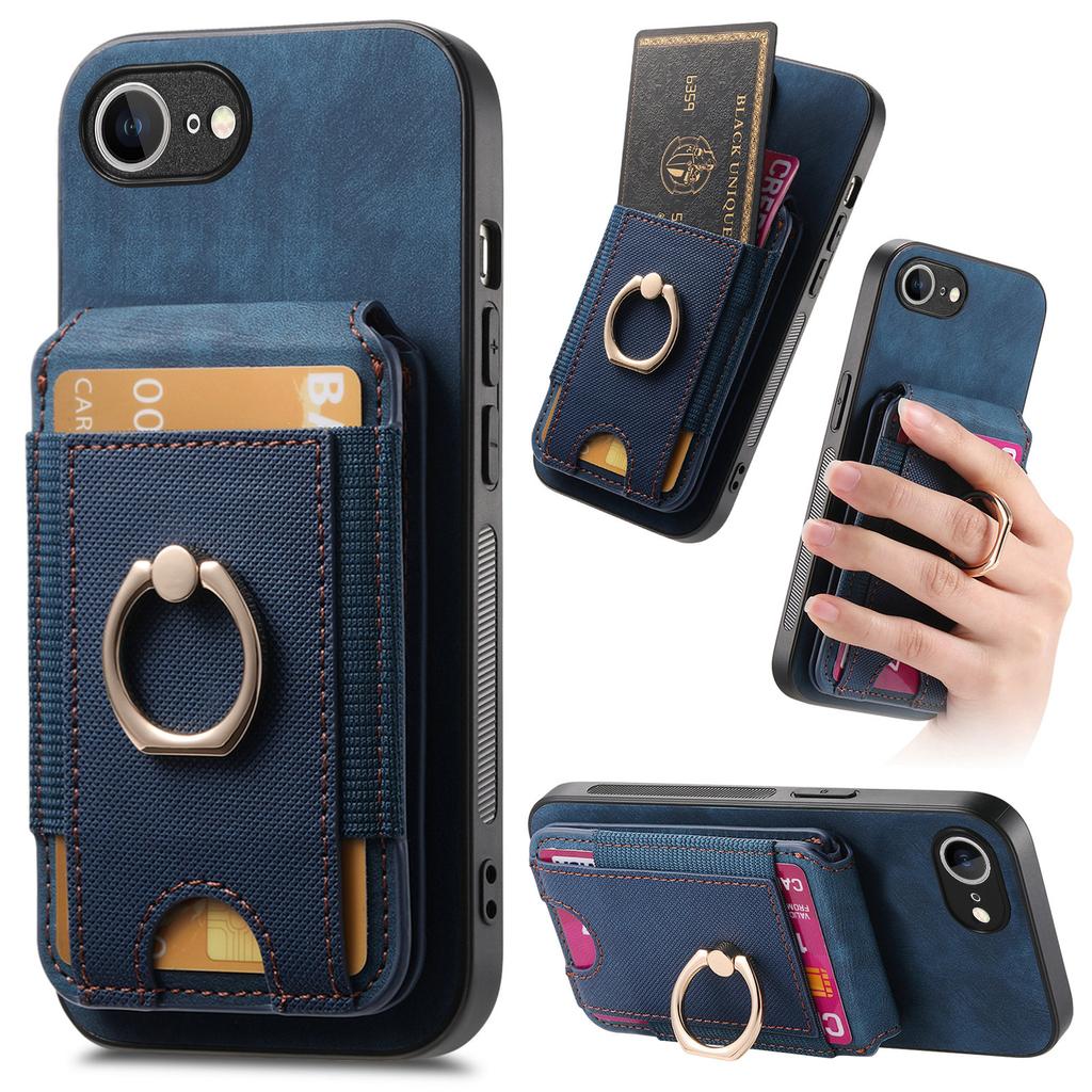 For iPhone 16e Case Compatible with MagSafe Leather Back Cover with Detachable Card Holder Kickstand