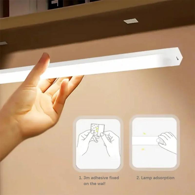 LED Motion Sensor Light Wireless LED Night Light Type C Rechargeable Light Cabinet Wardrobe Lamp Staircase Backlight For Kitchen