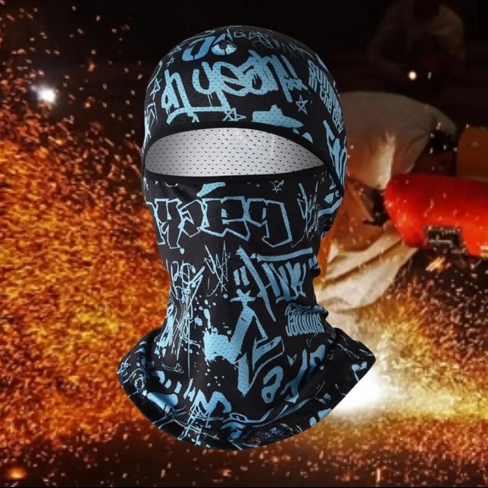 Anti-Burn Ice Silk Welding Headgear: Sweat-Absorbing Full Face & Neck Protection