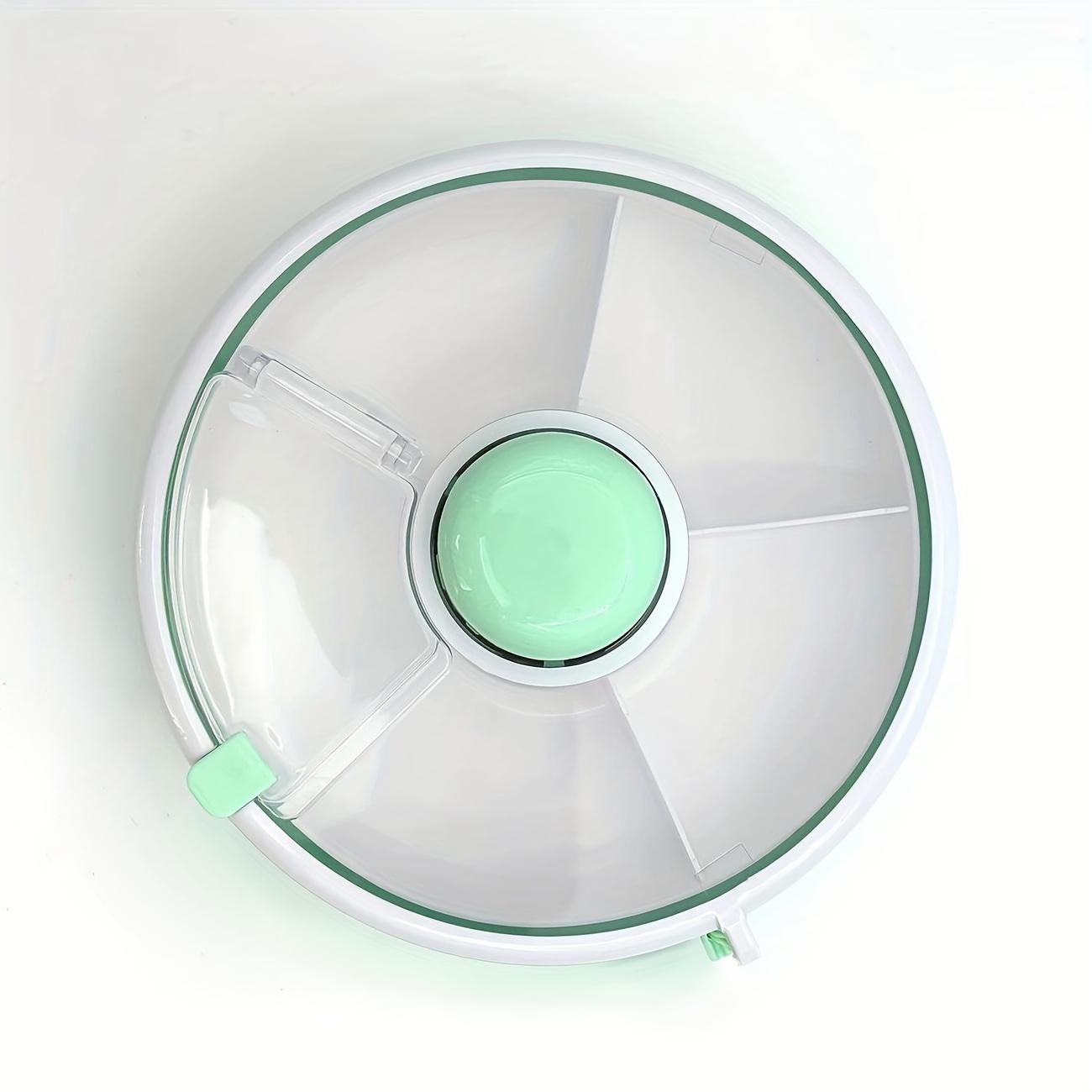 Вращающаяся фруктовая тарелка, Вращающаяся коробка для закусок с крышкой, Вращающаяся коробка для хранения закусок с 5 отделениями, Коробка для хранения