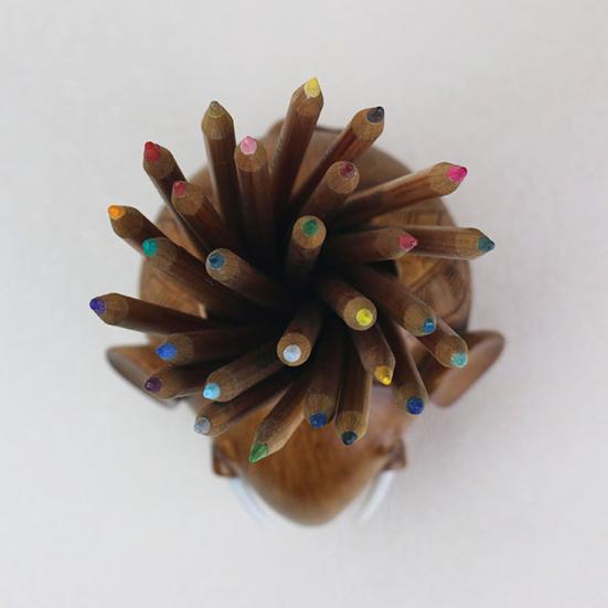 Elephant Pen Holder Resin Desktop Mascot Animal Figurine Storage Cup Makeup Organizer for Office Home School Decor