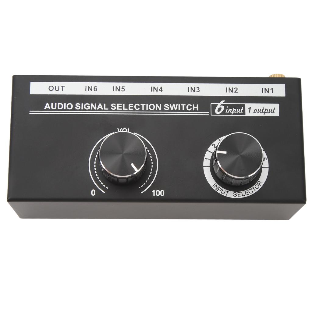 QH 06 6 Vstupní 1 výstupní audio přepínač 6 v 1 výstupní audio signálový selektor přepínač přepínač výběru zdroje Telefon