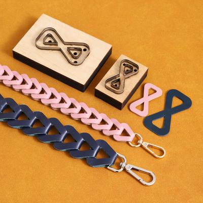 Matrizes de Corte de Metal para Couro para Emenda de Passadores de Alça de Mochila, Artesanato em Couro DIY Molde de Corte Matriz de Furar Conjunto para Fazer Relevo em Forma de Laço
