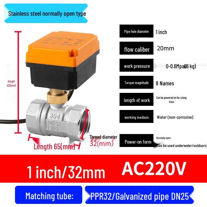 Mini Electric Ball Valve: Two-Way Threaded, Underwater & Waterproof, 220V/24V/12V