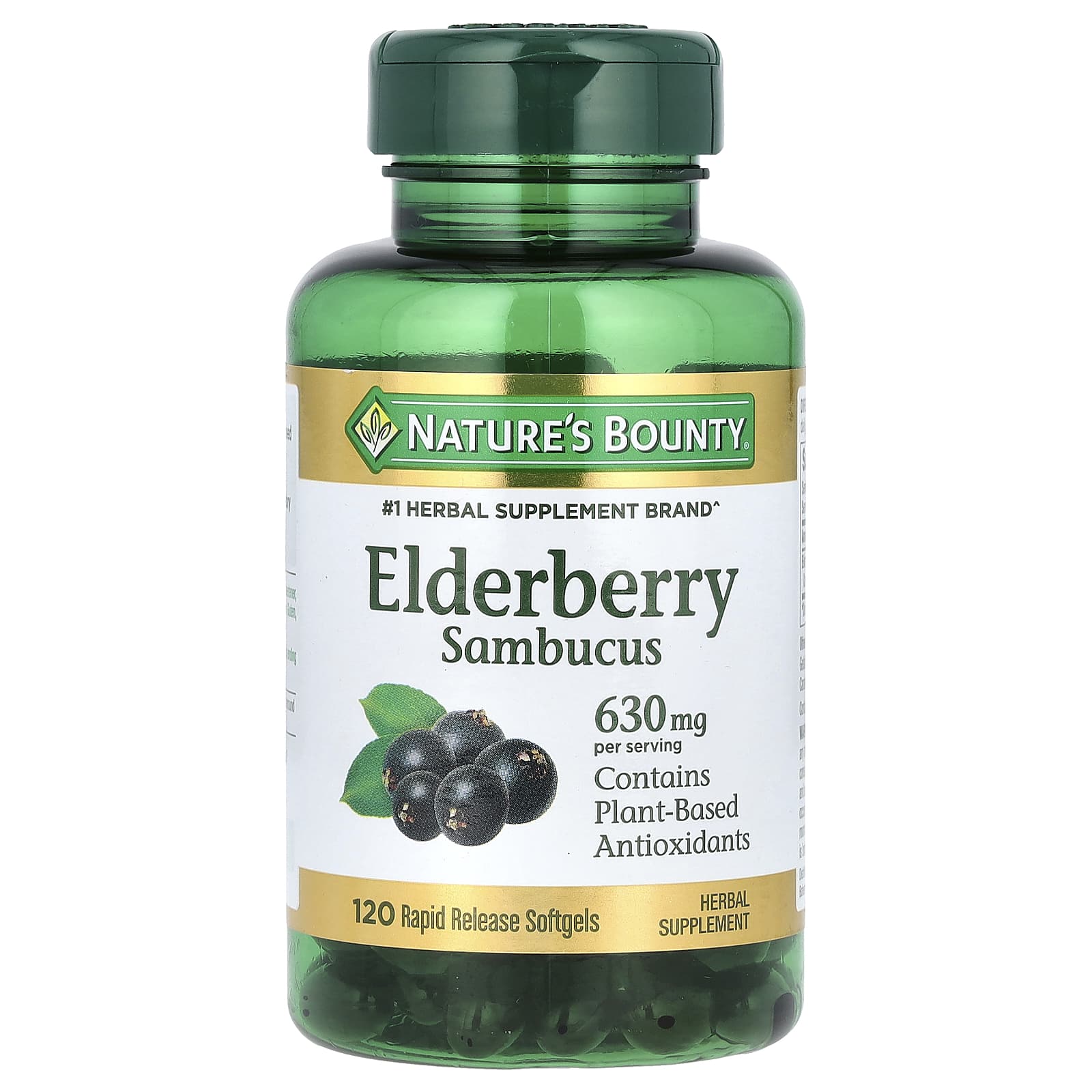 

Nature S Bounty, Elderberry Sambucus, 120 Softgels (210Mg per Softgel)