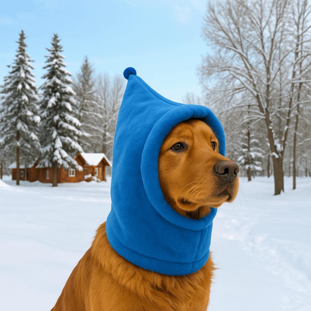 Fleece Pet Transformation Hat High Neck Solid Color Dog Soothing Hat Warm Comfortable Pet Ears Covers For Dogs Cats