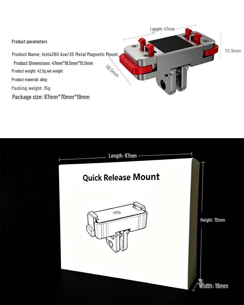 YingShi X5 Magnetic Quick Release Base Set for Panoramic Insta360 Sports Cameras