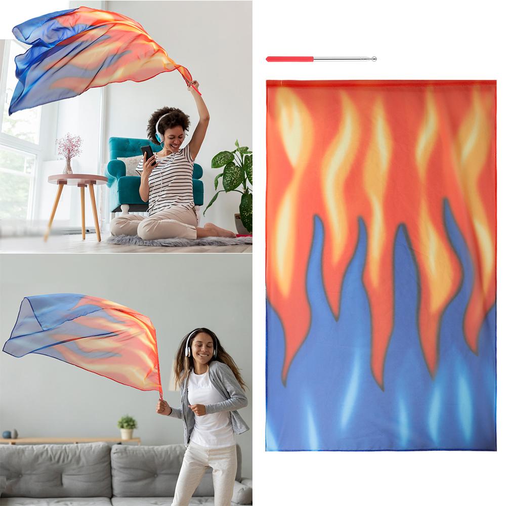 Multicolor Semi-circular Flags Scalable Rods Colorful Scarves Flag New Dance Props