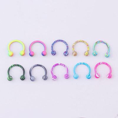 Simple Medical Stainless Steel Earrings Nose Ring Ear Studs Cartilage Piercing Jewelry