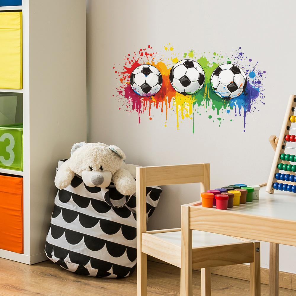 Creative Painted Football Bedroom Living Room Wall Beautification Decorative Wall Sticker