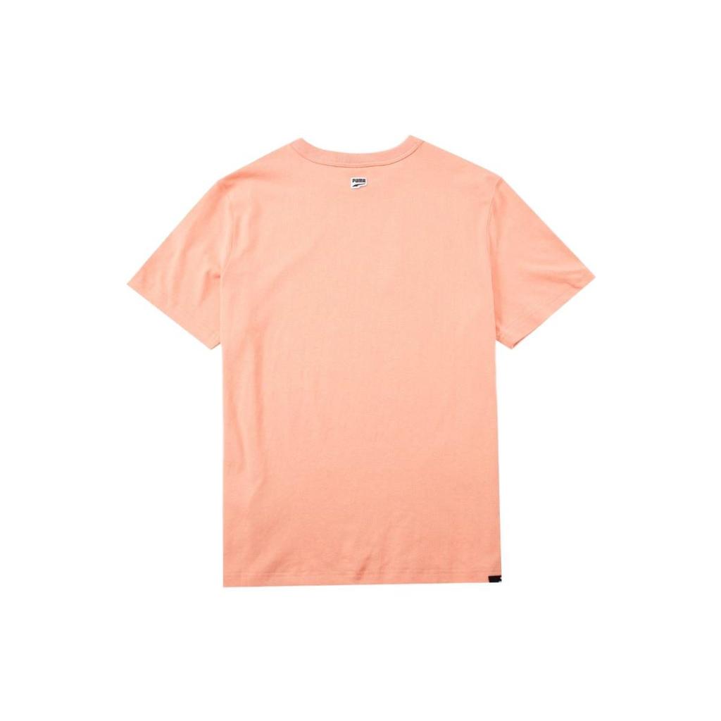 Puma T Shirts Men's Peach Pink Crew Neck Moderate Straight Fit 535400-28