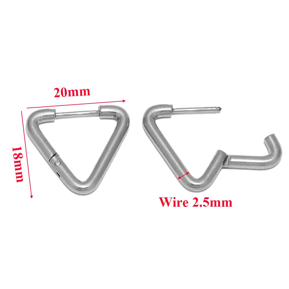 10pcs 304 Stainless Steel Heart Hoop Earrings Wholesale Triangle Women Earring Men Punk Hiphop Gifts Huggie Fashion Jewelry DIY