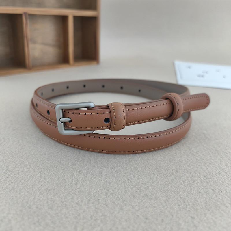 Buckle Solid Square Color Leather Thin Waist Belts Fashionable Gifts Casual
