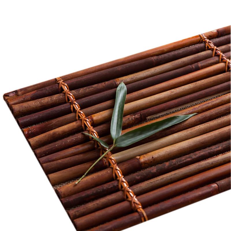 Handwoven Purple Bamboo Tea Tray with Coasters