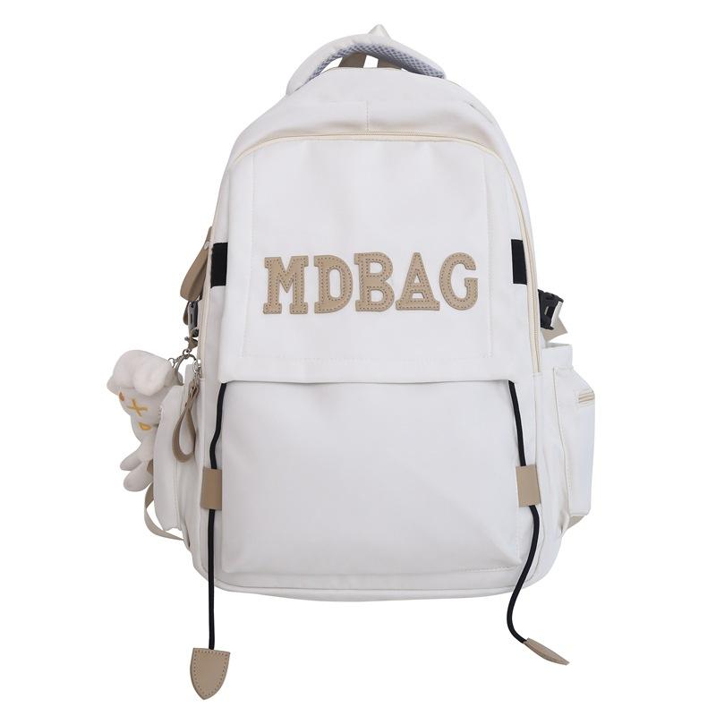 Alphabet school bag Korean backpack for college students fashion trend junior high school students high school backpack girls' school bag