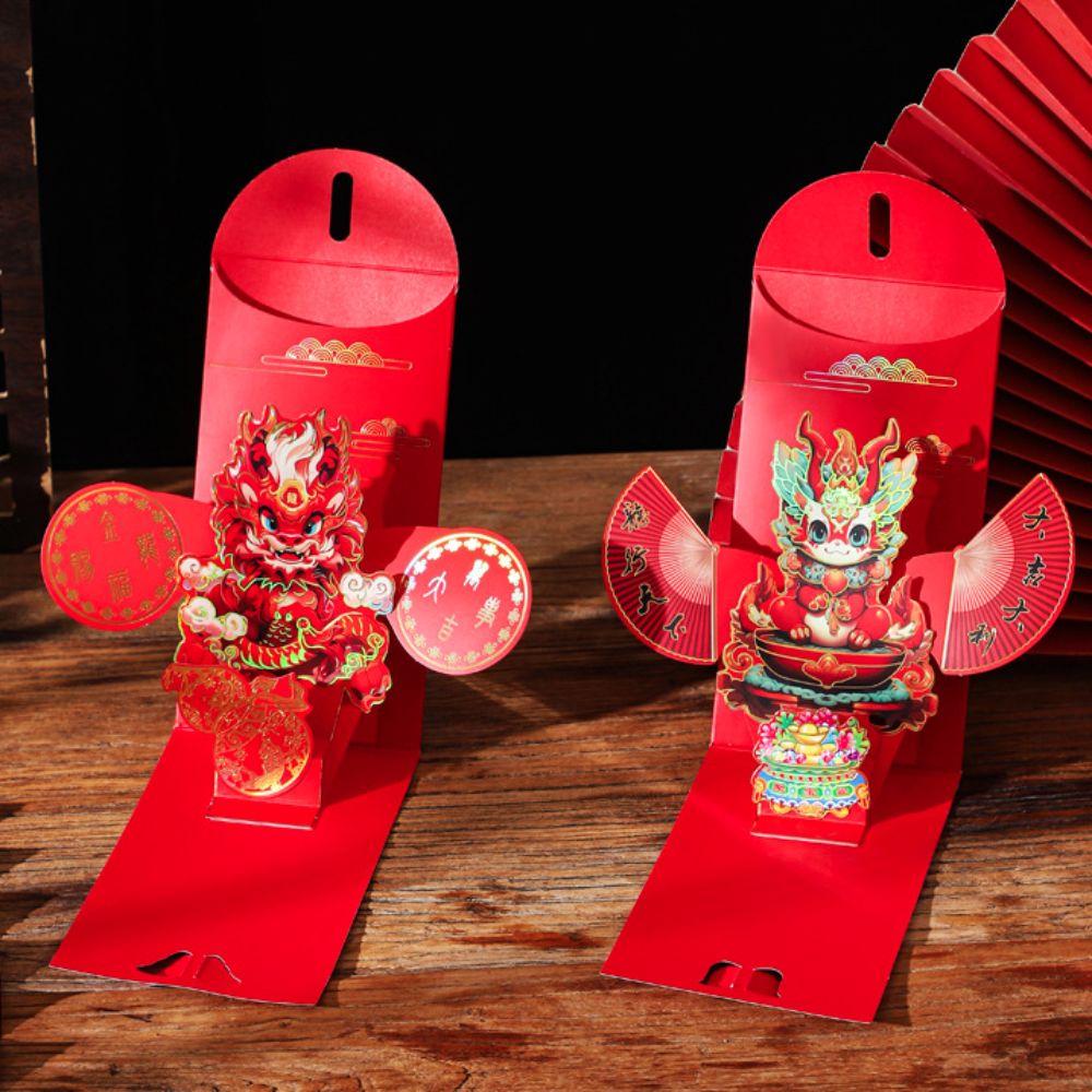 Pull-out Design Spring Festive Red Envelope Three-dimensional Chinese New Year Red Packet  2025