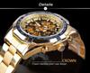 Forsining Hot Gold Men Automatic Mechanical Watches Luxury Skeleton Men's Gift Watch Stainless Steel Wristwatches Luminous