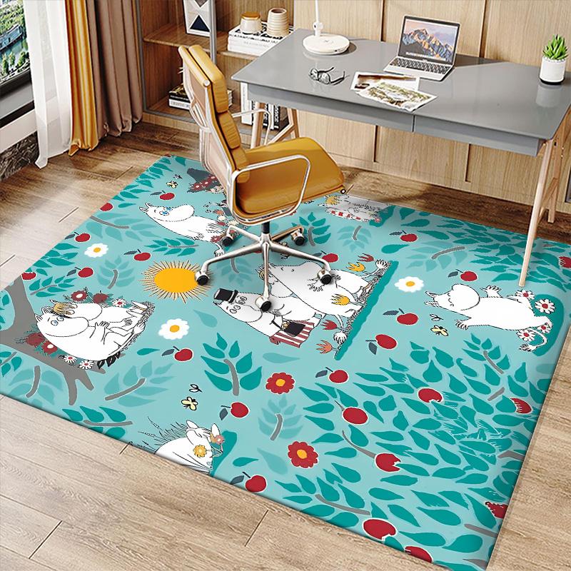 Moomin Cartoon Printed Absorbent Washable Carpet,Non-Slip Bathroom Mats,Kitchen Rugs,Living Room Entrance,Camping Picnic Rugs