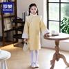 Romon Girls' Winter New Chinese Style Plus Velvet Tang Suit Dress