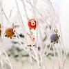 2Pcs/Set Felt Fawn Pendant Plush Doll Lovely Easy-cleaning Colorful Christmas Tree Elk Stuffed Toy for Gift