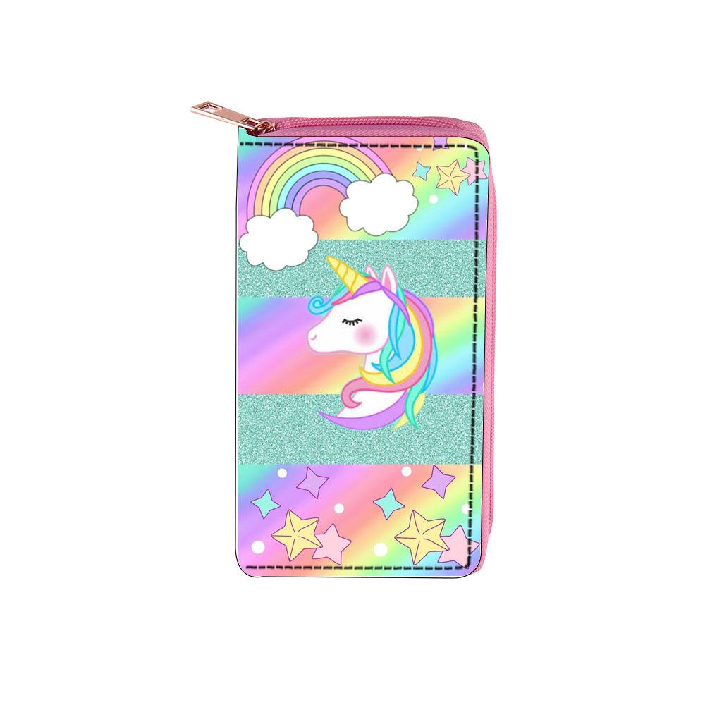 New unicorn long zipper wallet, wallet bag digital.