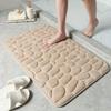 Cobblestone Embossed Memory Foam Bath Mat Non-Slip Absorbent Shower Rug for Bathroom Floor Tub Decor