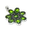 Peridot Gemstone Silver Flower Pendant in 925 Sterling Silver - Handmade Pear Design, Everyday Wear Jewelry Valantine Day Gift