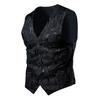Männer Weste Mantel Ärmellos Blumendruck Formale Slim Fit Strickjacke Hochzeit Party V-ausschnitt Plus Größe Einreiher Bräutigam Weste Männer Kleidung