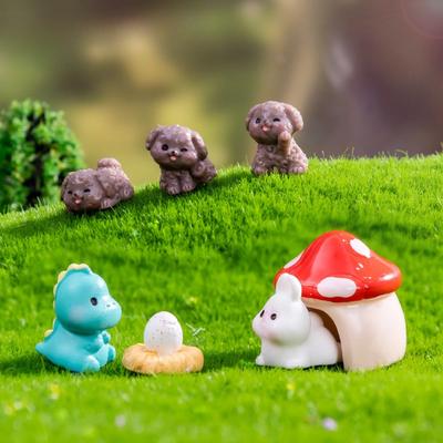 Mikrolandskap Søt Liten Kanin Dyr Hage Landskapsdekorasjonstilbehør Mini Miniatyr Små Ornamenter