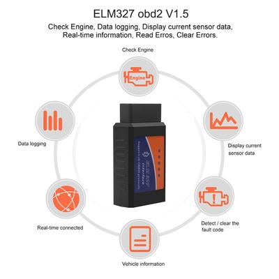 Elm327 Obd2 Scanner Elm 327 V1.5/V2.1 Bluetooth Code Reader Auto Diagnostic Scanner Tool Made For Android
