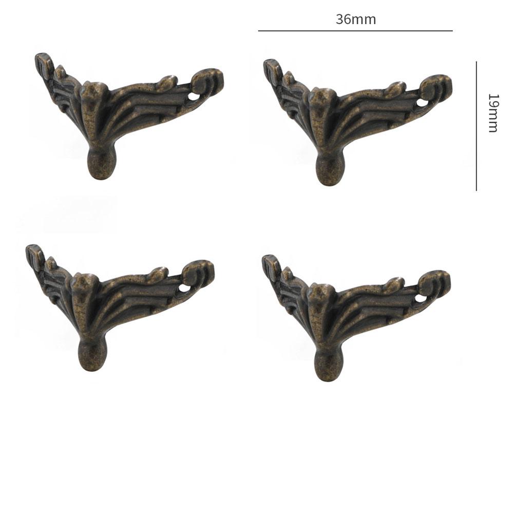 4PCS Antique Corner Protector Zinc Alloy Jewelry Box Wooden Case Decorative Feet Leg Metal Corner Protector Hardware Bracket