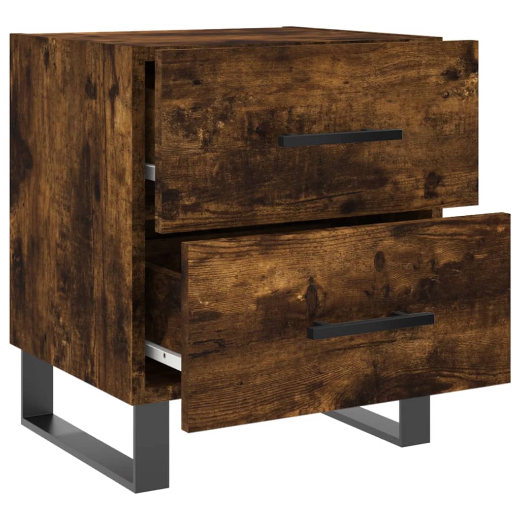 Nightstand Smoked Oak 40 x 35 x 47.5 cm Engineered Wood