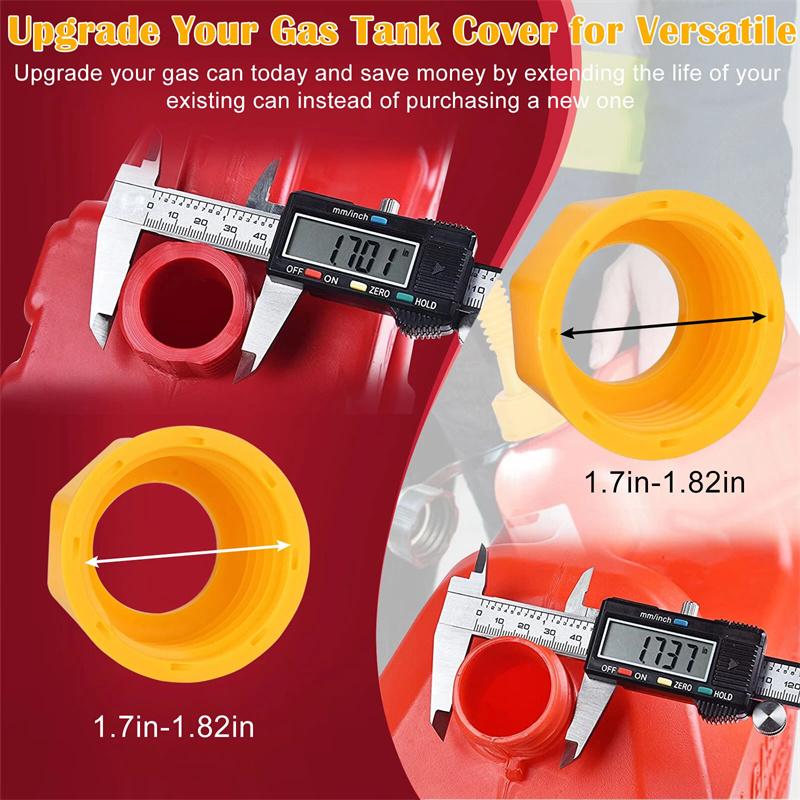 5 Set Gas Can Nozzle With Screw Collar Caps Anti Spill Gas Can Vent Replacement Gas Can Spouts For Most 1/2/5/10 Gal Can