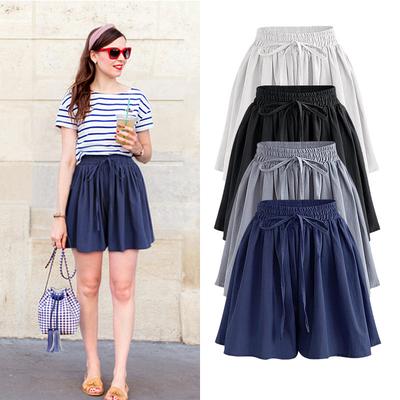 Lässige Shorts für Damen, Palazzo-Shorts mit Kordelzug, für den Sommer, lockere, elastische Shorts mit hoher Taille, atmungsaktive, dünne kurze Hosen sowie Sport-Urlaubsshorts