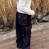 American High Street Jeans Herren Herbst Trendy Brand Ins Lockere Hose mit weitem Bein und geradem Bein Micro-Schlaghose