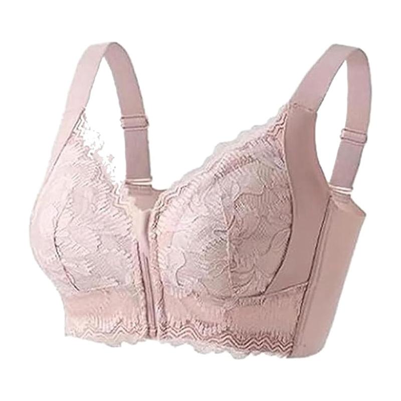 Women's Front-Zip Adjustable Strap Push-Up Bra