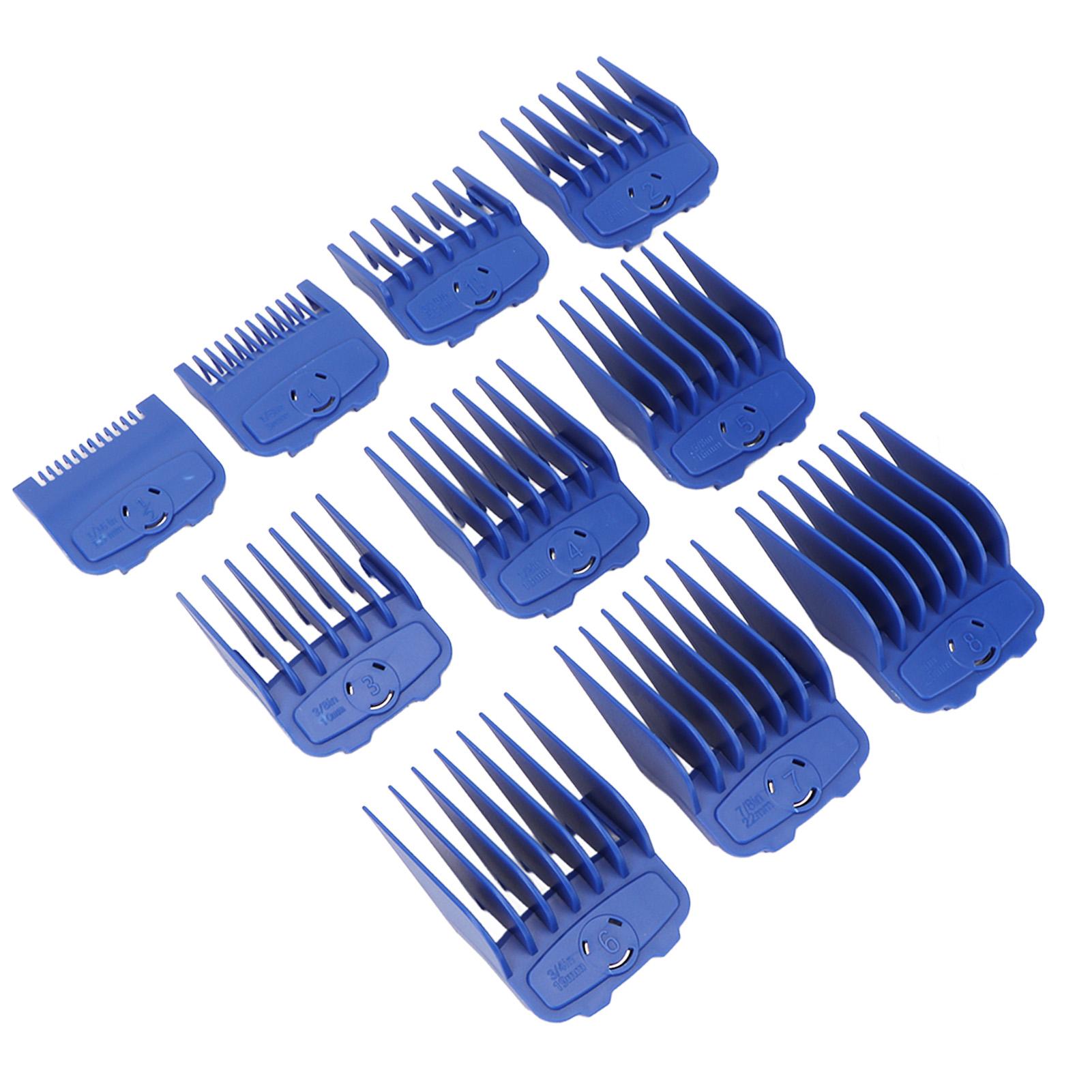 

10 шт. Направляющие для машинки для стрижки волос, синие профессиональные направляющие для машинки для стрижки, парикмахерские насадки