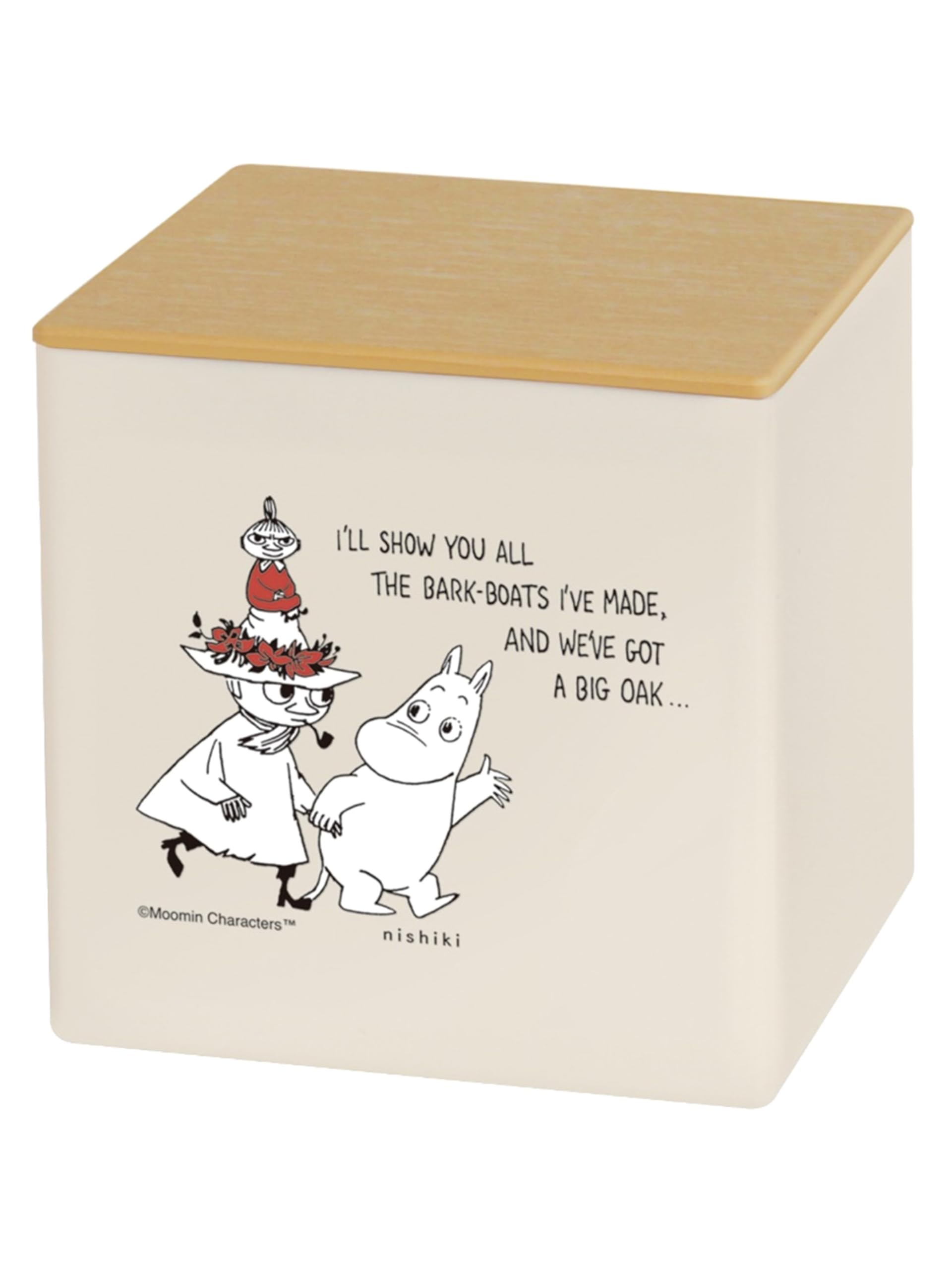 

Nishiki Kasei Moomin Tissue Box with 12 x x 12 Made in Japan Lid, Beige, Approx. 12.2 cm,